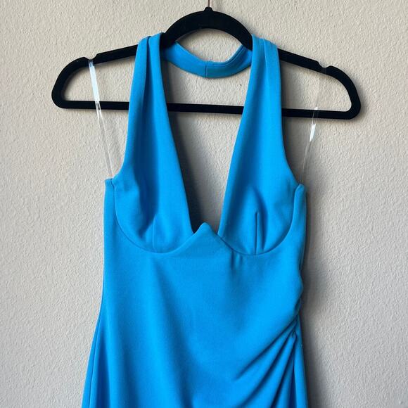 NWT Nookie Cinema Halter Gown in Turquoise Size Small - Picture 7 of 8